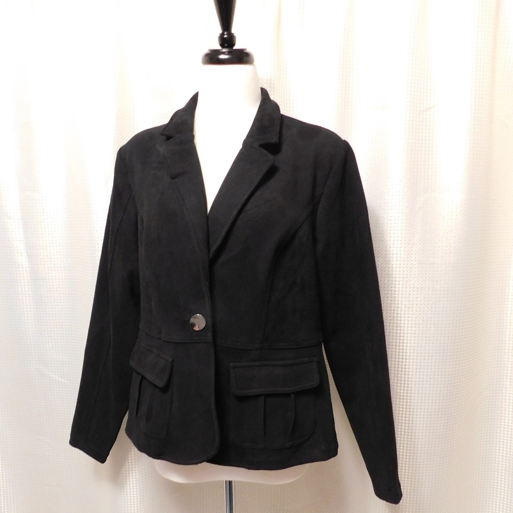 City Chic Velvet One-Button Blazer